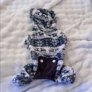 Cozy Hooded Pet Sweater in Gray and White